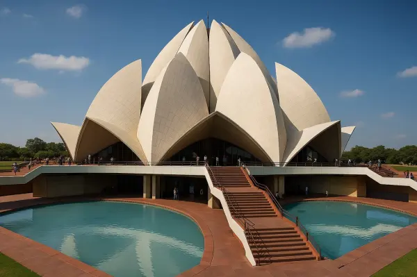 Modern Lotus Temple in Delhi, symbolizing the unity of all religions