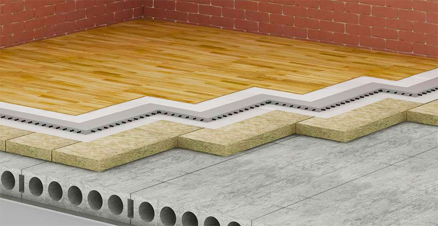 Concrete Floor Insulation with Mineral Wool
