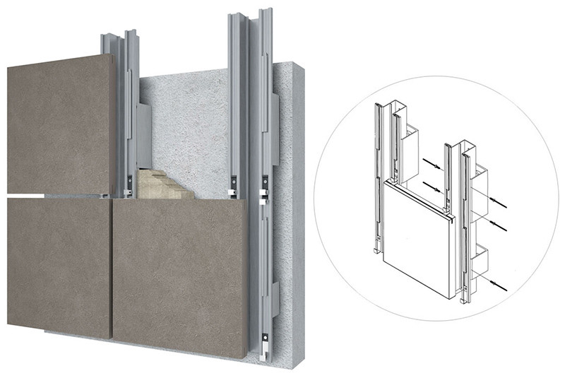 installation on ventilated curtain wall systems