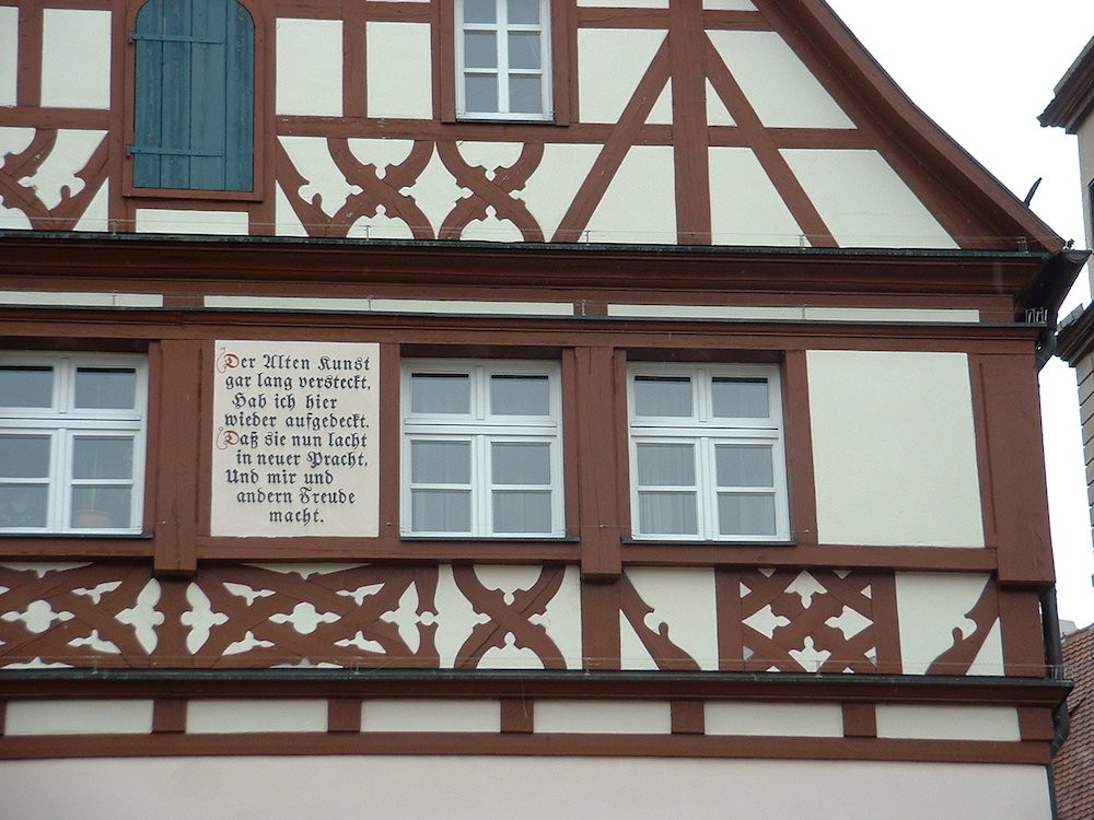 Decorative elements and ornaments in half-timbered buildings